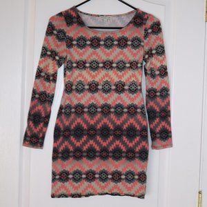 Charlotte Russe Long Sleeve Striped Mini Dress